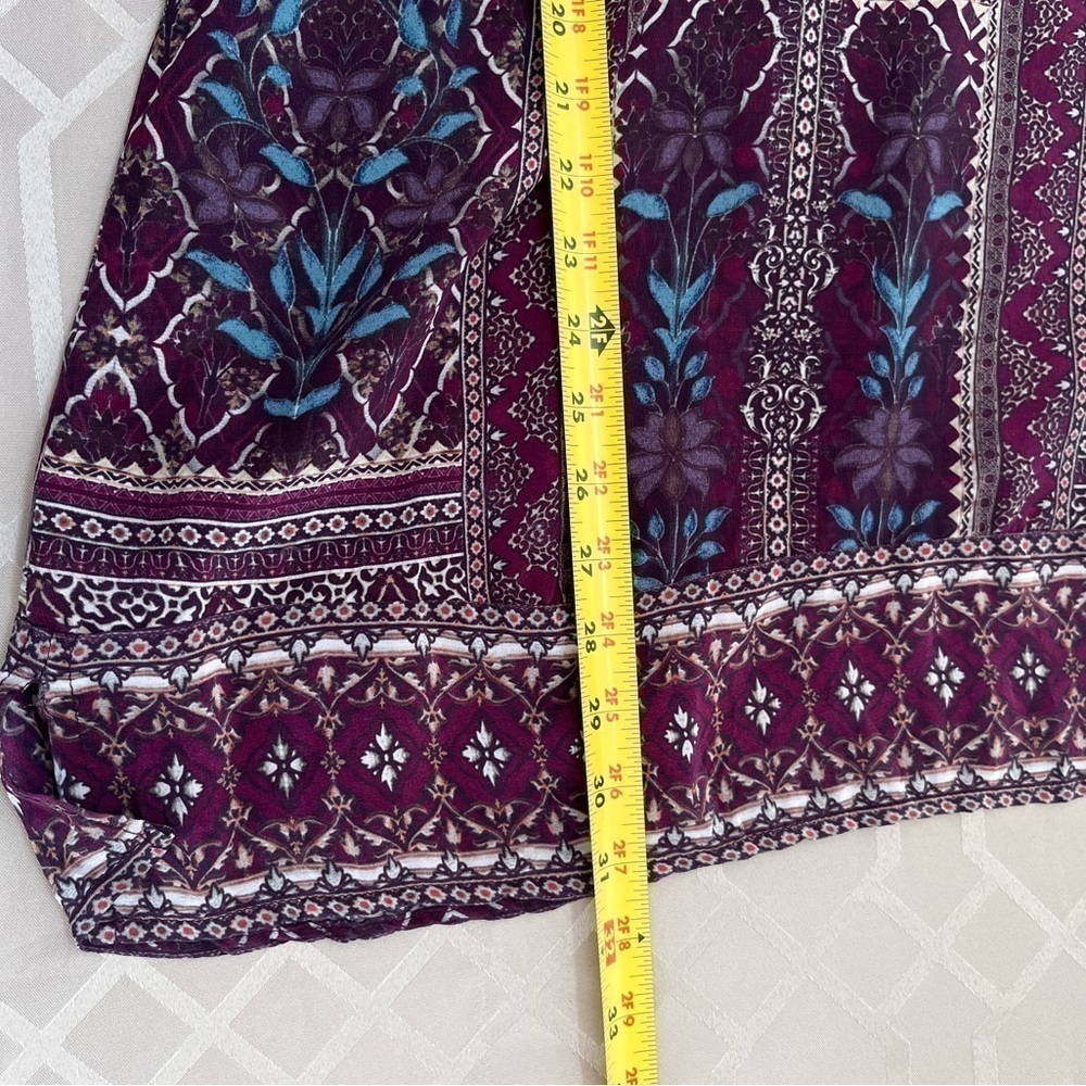 Tolani Silk Printed Multicolor Tunic Top Size Small - Picture 6 of 6